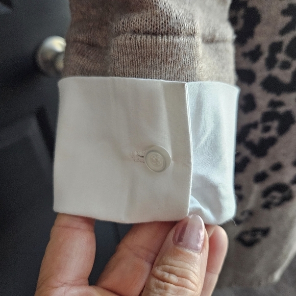 CYNTHIA ROWLEY Wool Sweater Dress  Leopard‎ Brown Black Sz Medium Acadamia - Picture 6 of 9